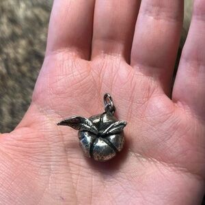 Heavy vintage 800 silver pumpkin pendant